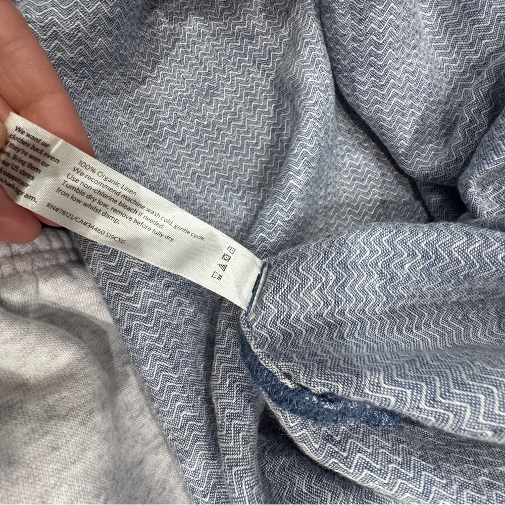 Eileen Fisher Light Blue Linen Boatneck Blouse - Picture 7 of 13